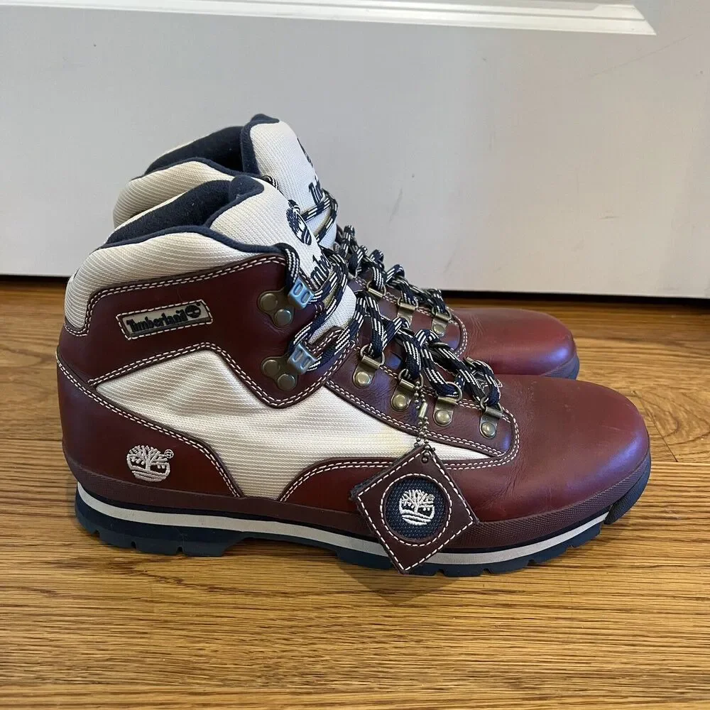 Timberland Hiker Leather and Off White Boots Size‎ 12M *barely worn*